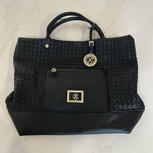Christian Lacroix Black Bag Woven satchel Tote Purse